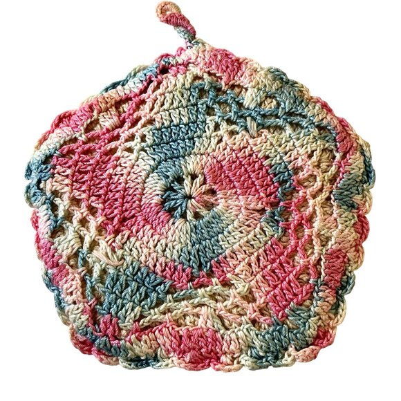 Potholder Hot Pad Hand Crochet Granny Chic Vintage Lot of 3 Small - Picture 7 of 11